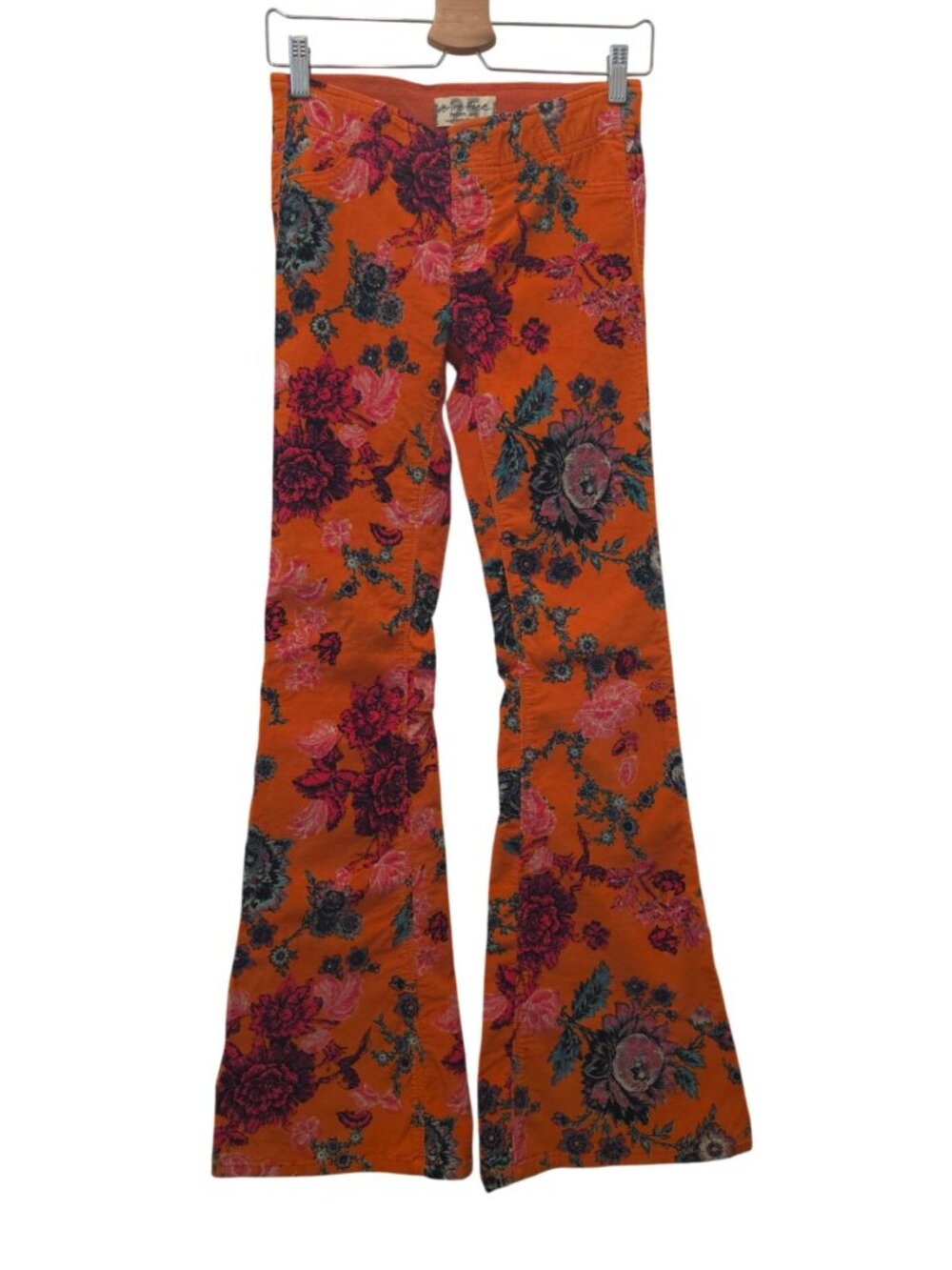 We The Free x Free People Printed Penny Pull-On Low Rise Corduroy Flare Pants 25